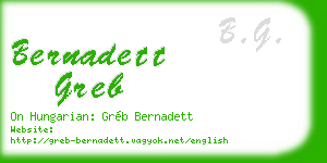 bernadett greb business card